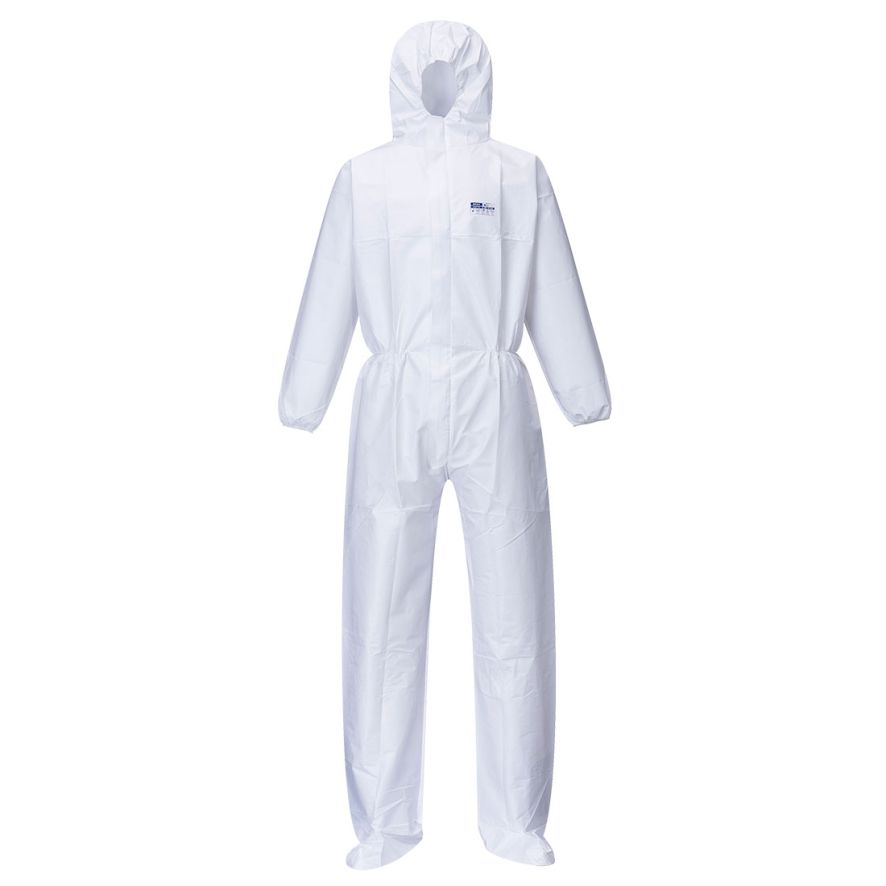 BizTex Microporous Coverall with Boot Covers Type 5/6, L, R, White
