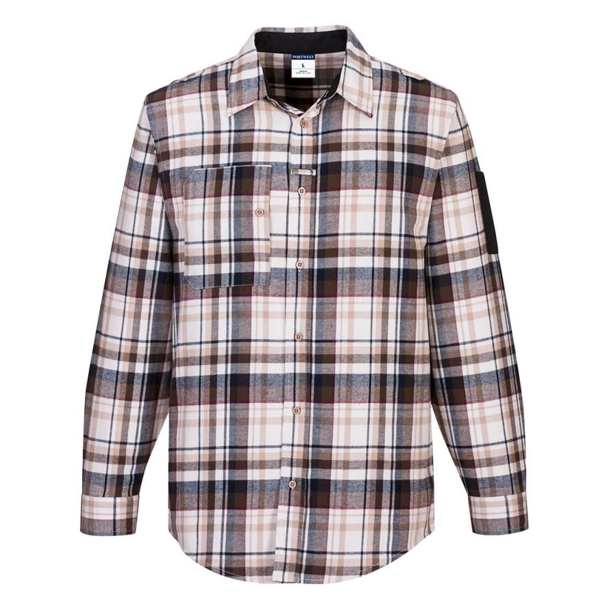KX3 Check Work Shirt, L, C, Brown Check