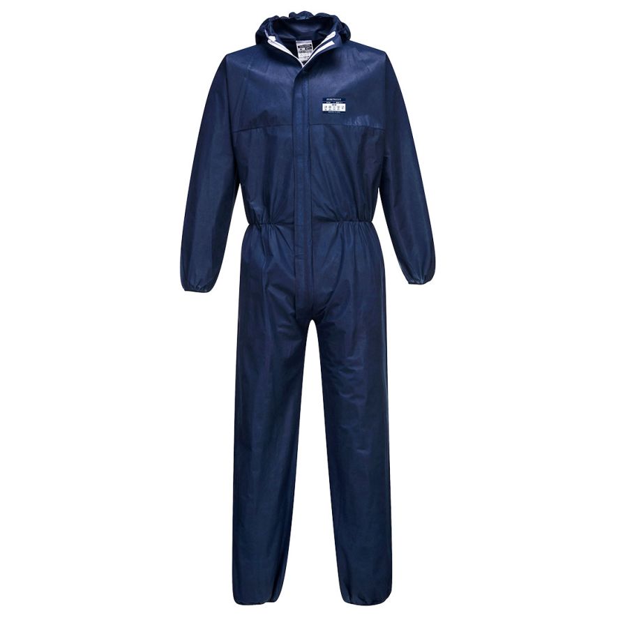 BizTex SMS Coverall Type 5/6 (Pk50), L, R, Navy