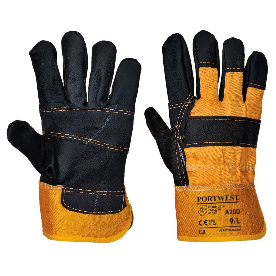 Furniture Hide Glove, XL, R, Yellow