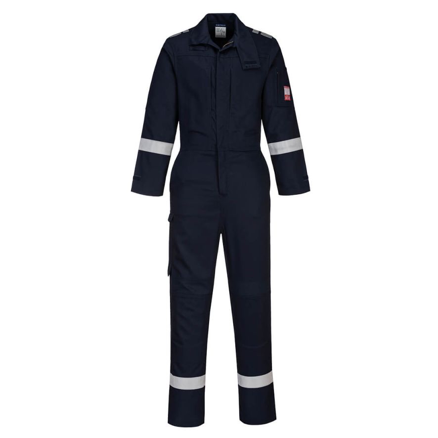 Bizflame Work Lightweight Stretch Panelled Coverall , L, R, Navy