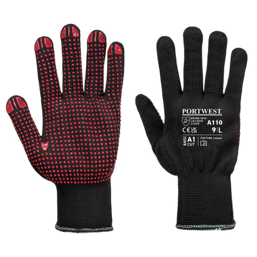 Polka Dot Glove, L, R, Black