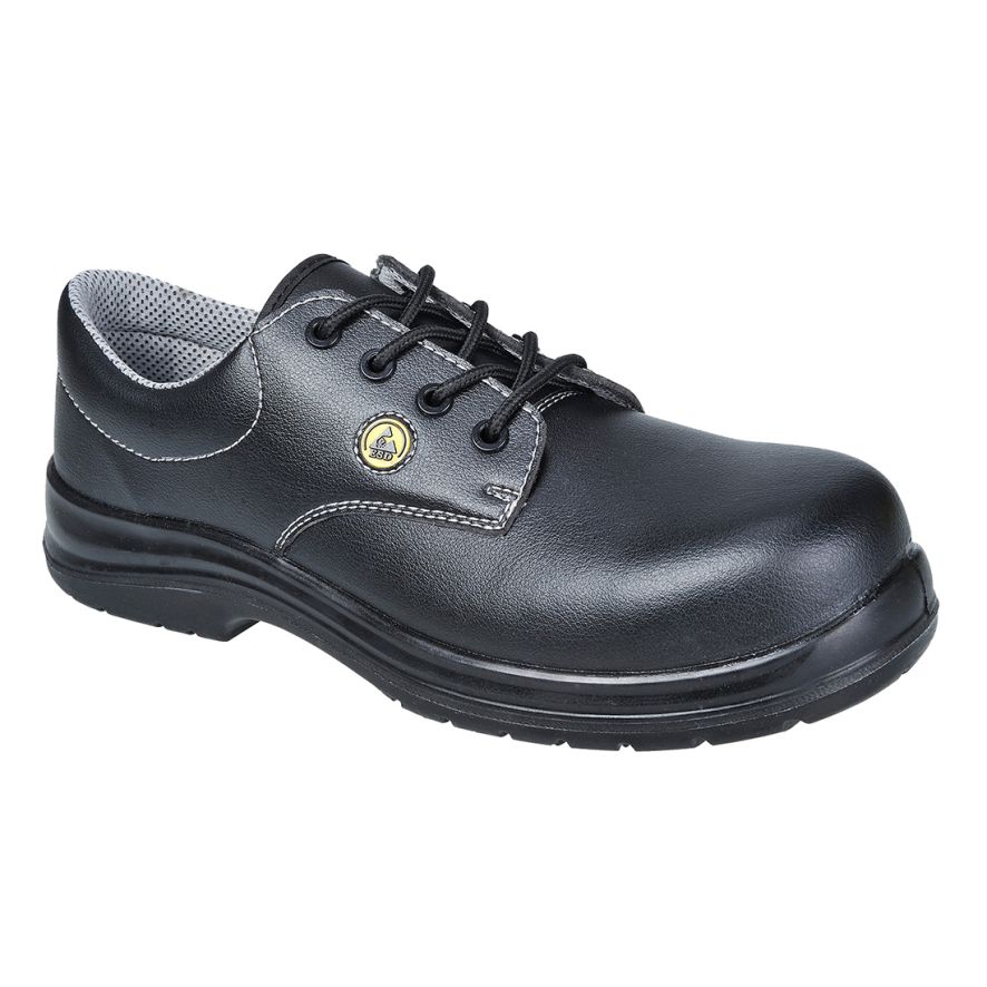 Portwest Compositelite ESD Laced Safety Shoe S2, 36, R, Black