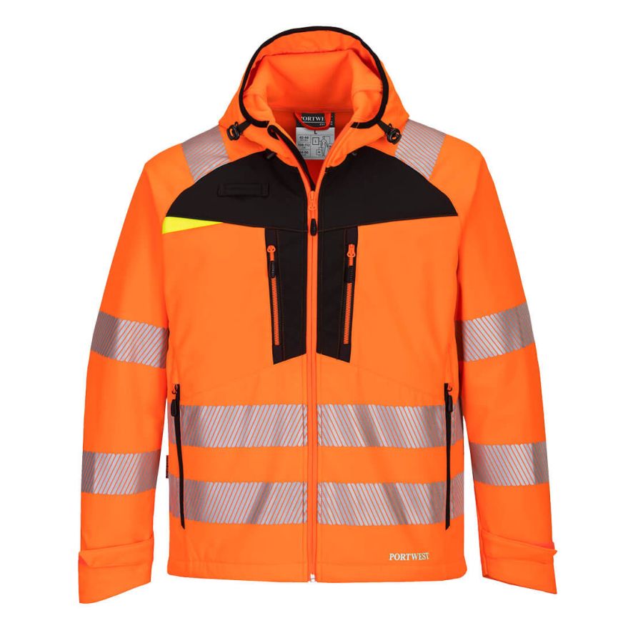 DX4 Hi-Vis Softshell (3L), 4XL, R, Orange/Black