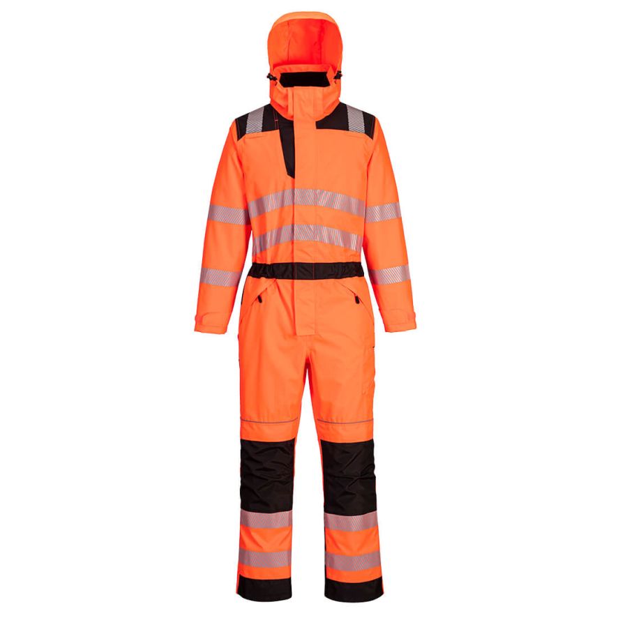PW3 Hi-Vis Rain Coverall, L, R, Orange/Black