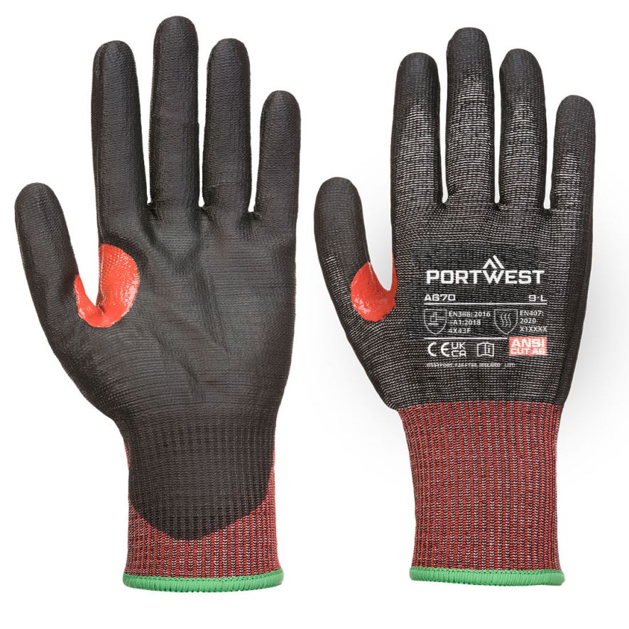 CS Cut F13 PU Glove, L, R, Black