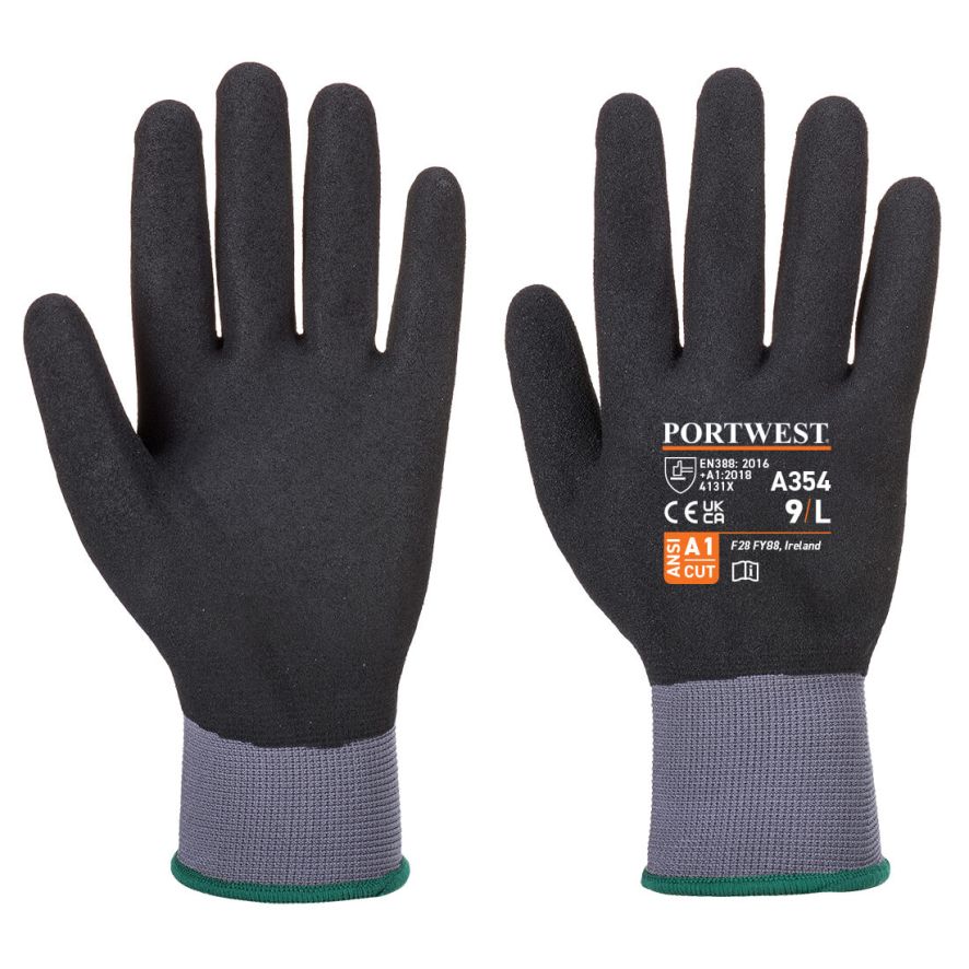 DermiFlex Ultra Pro Glove - Nitrile Sandy, L, R, Black