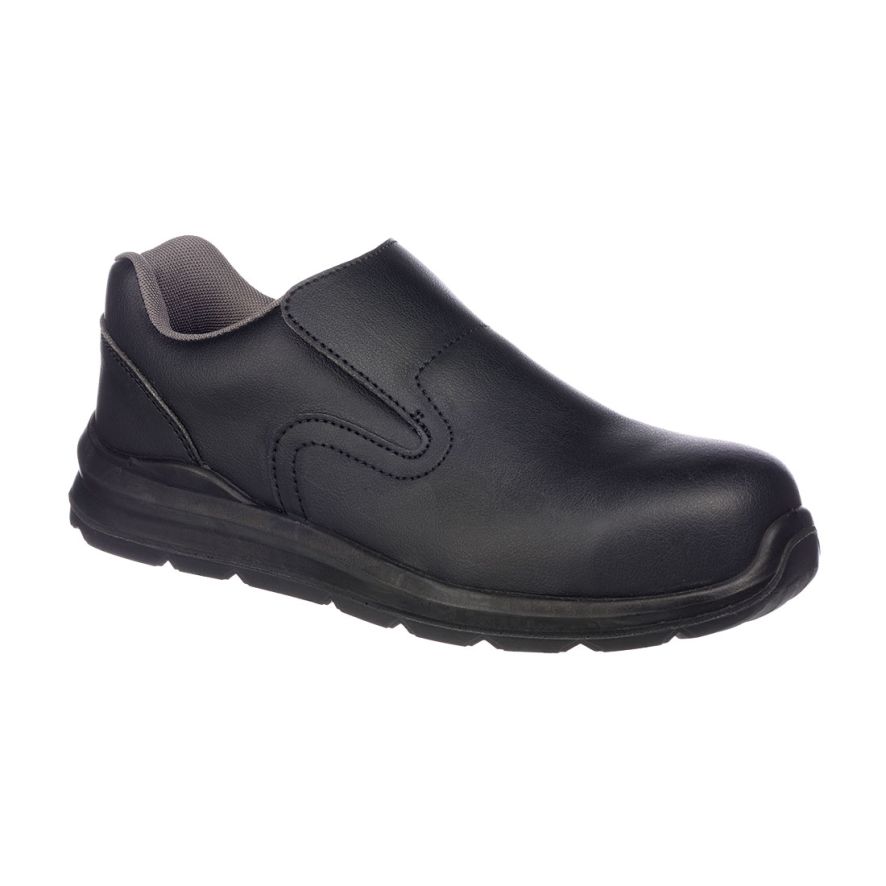 Portwest Compositelite Slip On Safety Trainer, 36, R, Black