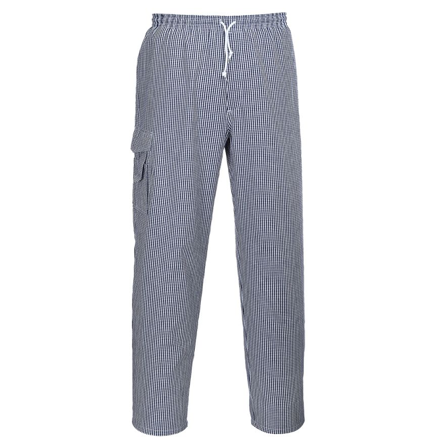 Chester Chefs Trousers, L, R, Blue Check