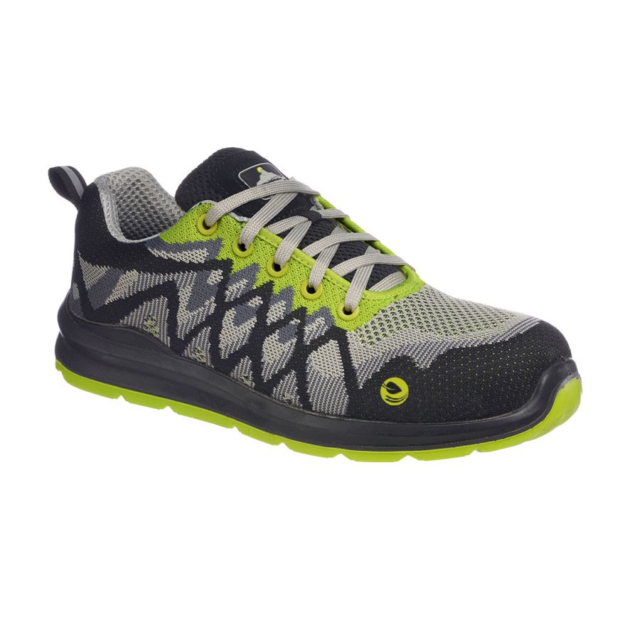 Portwest Compositelite Eco Safety Trainer S1P, 36, Y, Black/Yellow