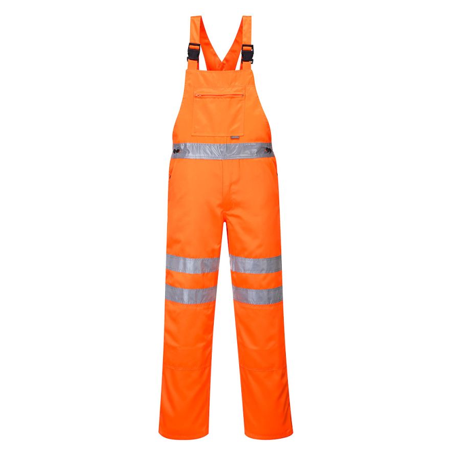 Hi-Vis Polycotton Service Bib and Brace, L, R, Orange