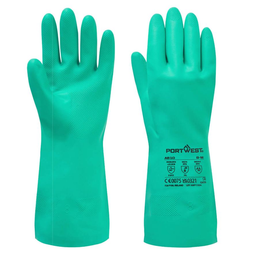 Nitrosafe Chemical Gauntlet, L, R, Green