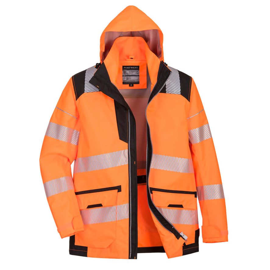 PW3 Hi-Vis Breathable 5-in-1 Jacket, 4XL, R, Orange/Black