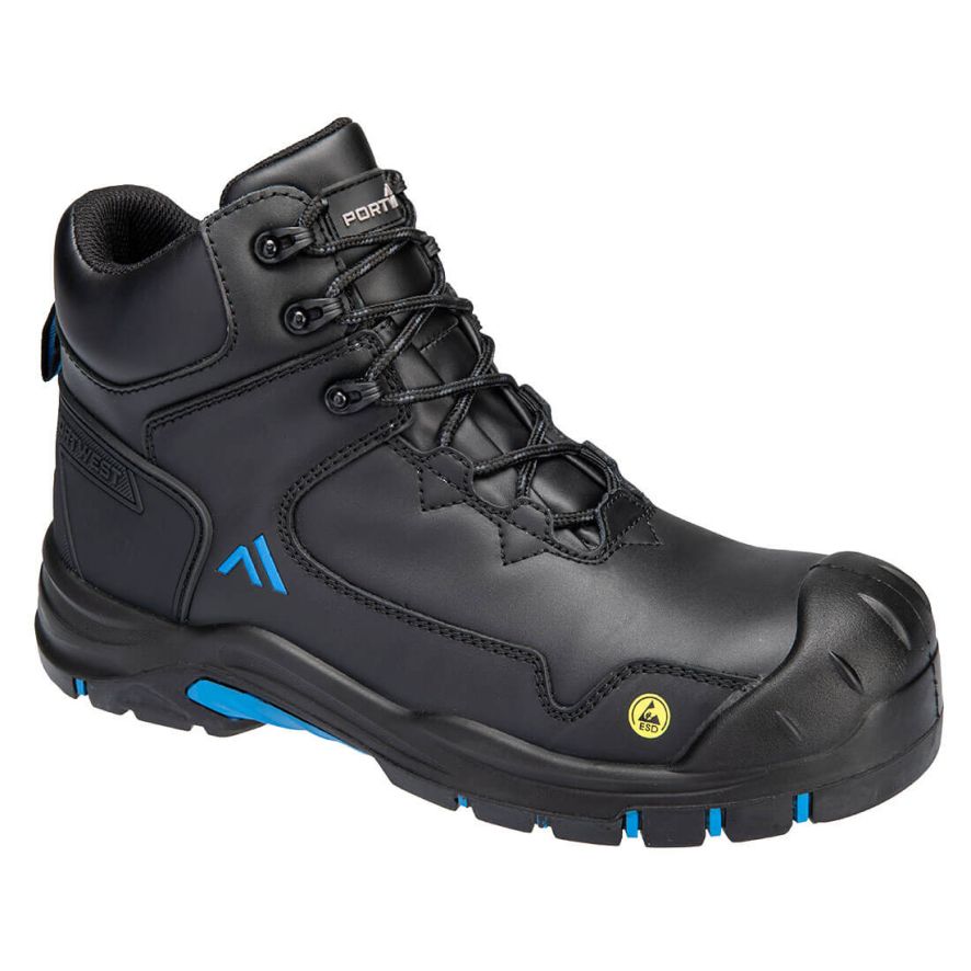 Apex Composite Mid Boot S3S ESD HRO SR SC FO, 37, B, Black/Blue