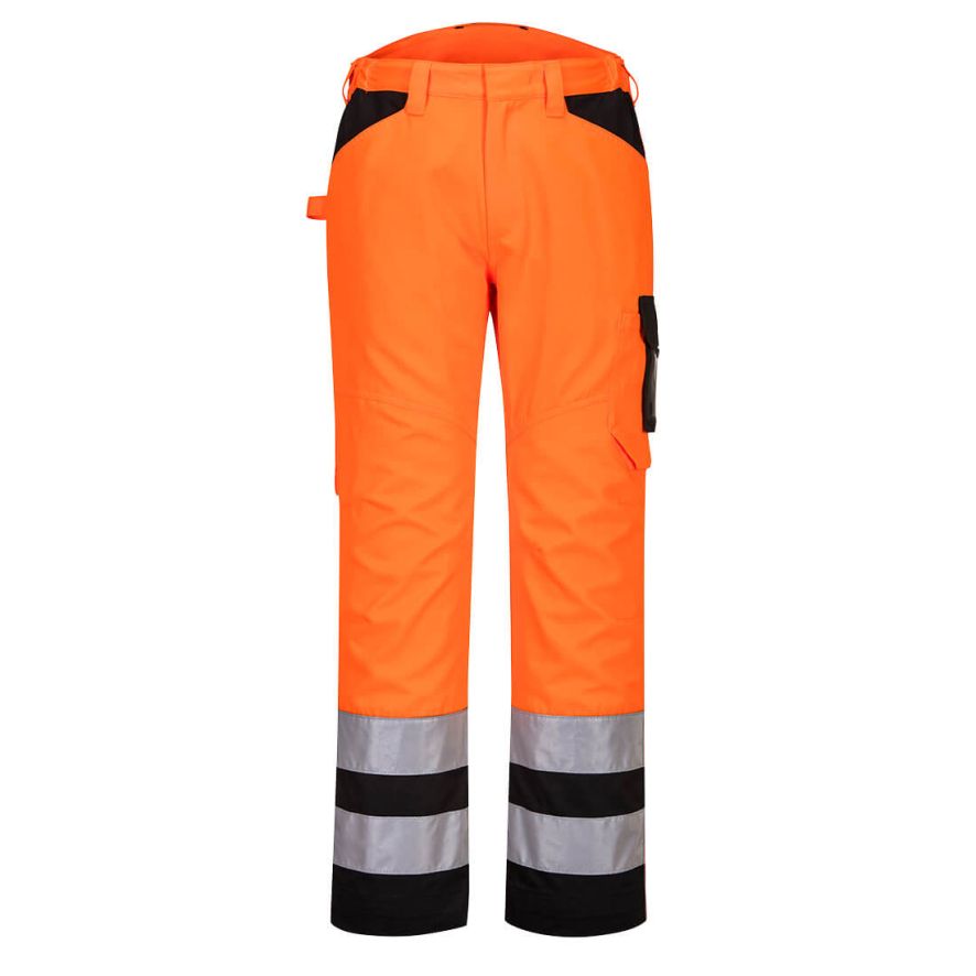 PW2 Hi-Vis Service Trousers, 28, R, Orange/Black