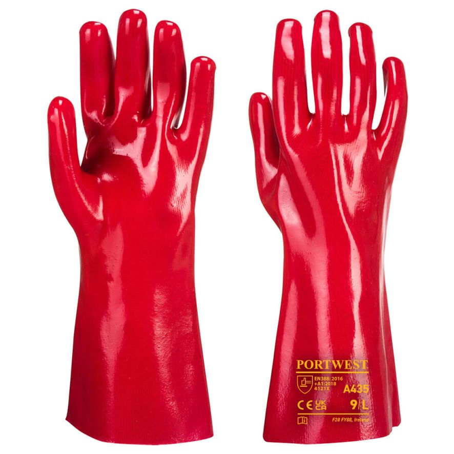 Grip 12 PVC Gauntlet 35cm, XL, R, Red