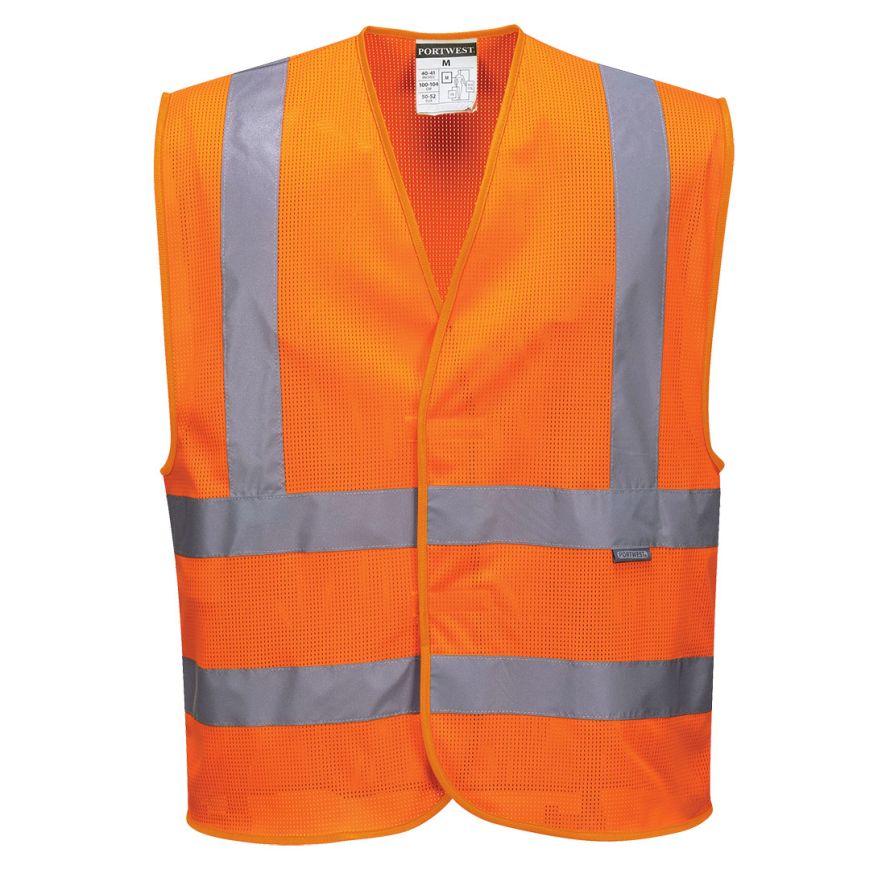 Hi-Vis Mesh Band and Brace Vest , 4X/5X, R, Orange
