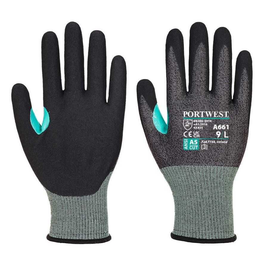 CS Cut E18 Nitrile Glove, L, R, Black