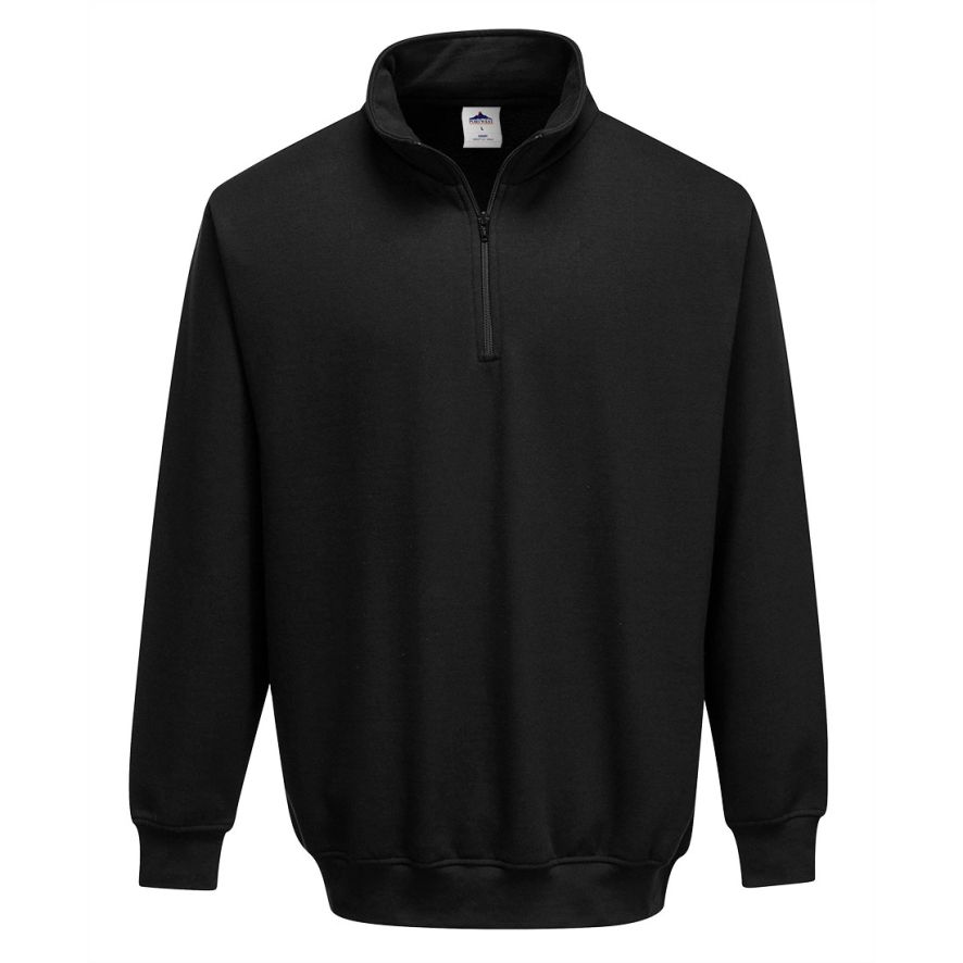 Sorrento Zip Neck Sweatshirt, L, R, Black