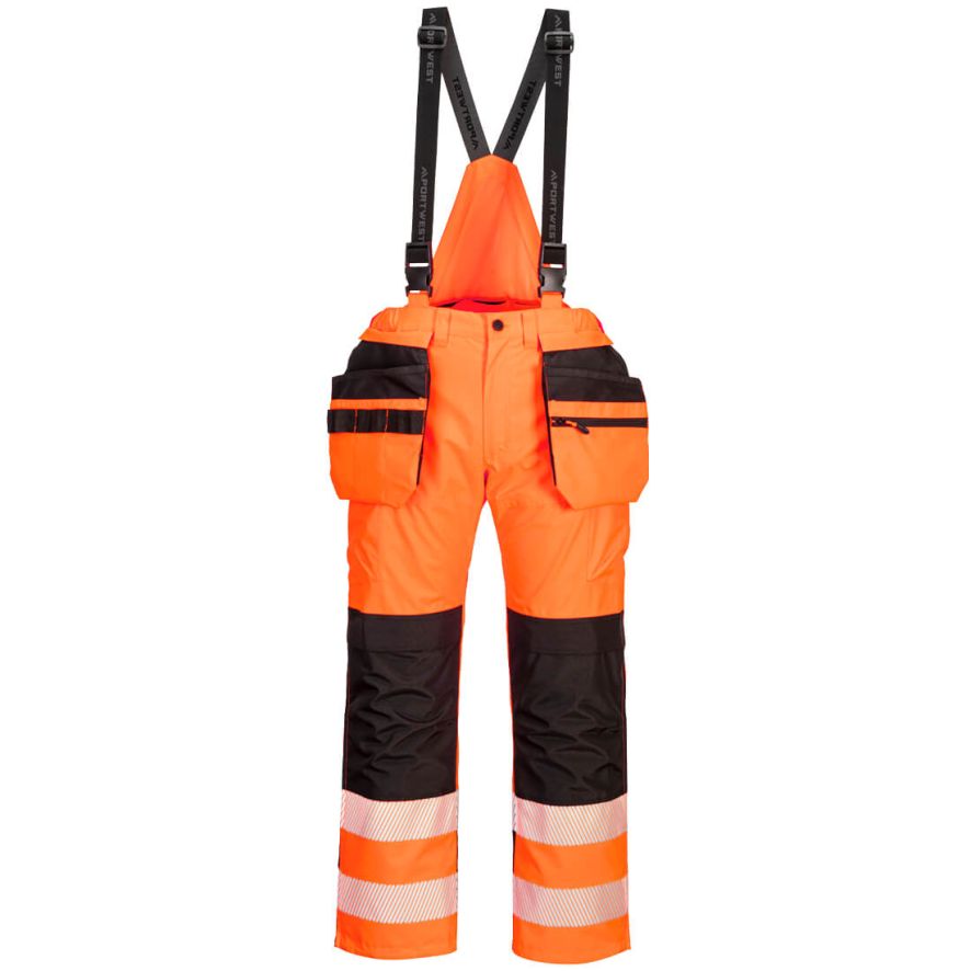 PW3 Hi-Vis Rain Trousers, L, R, Orange/Black