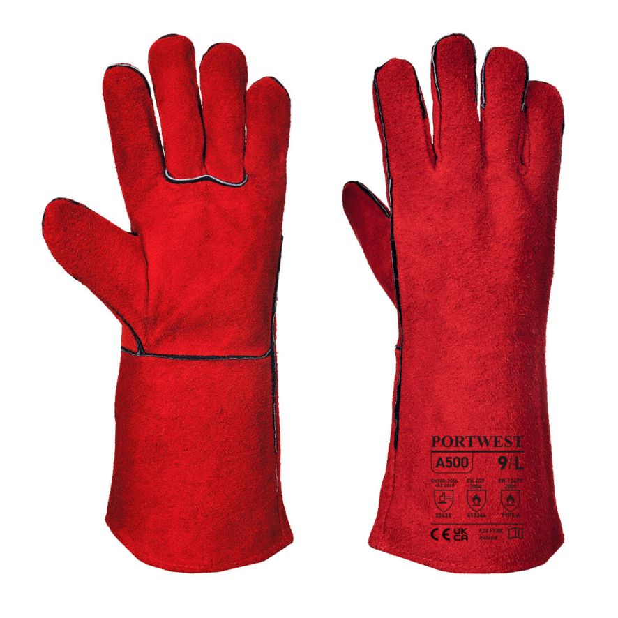 Welders Gauntlet, XL, R, Red