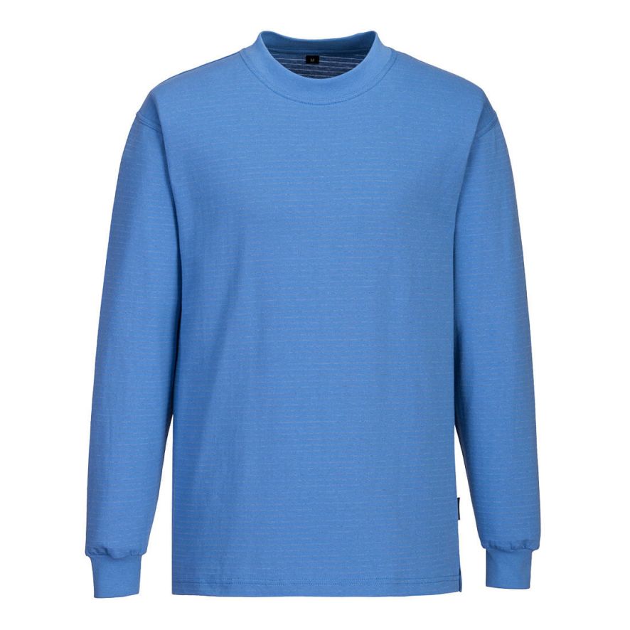 Anti-Static ESD Long Sleeve T-Shirt, L, R, Hamilton Blue