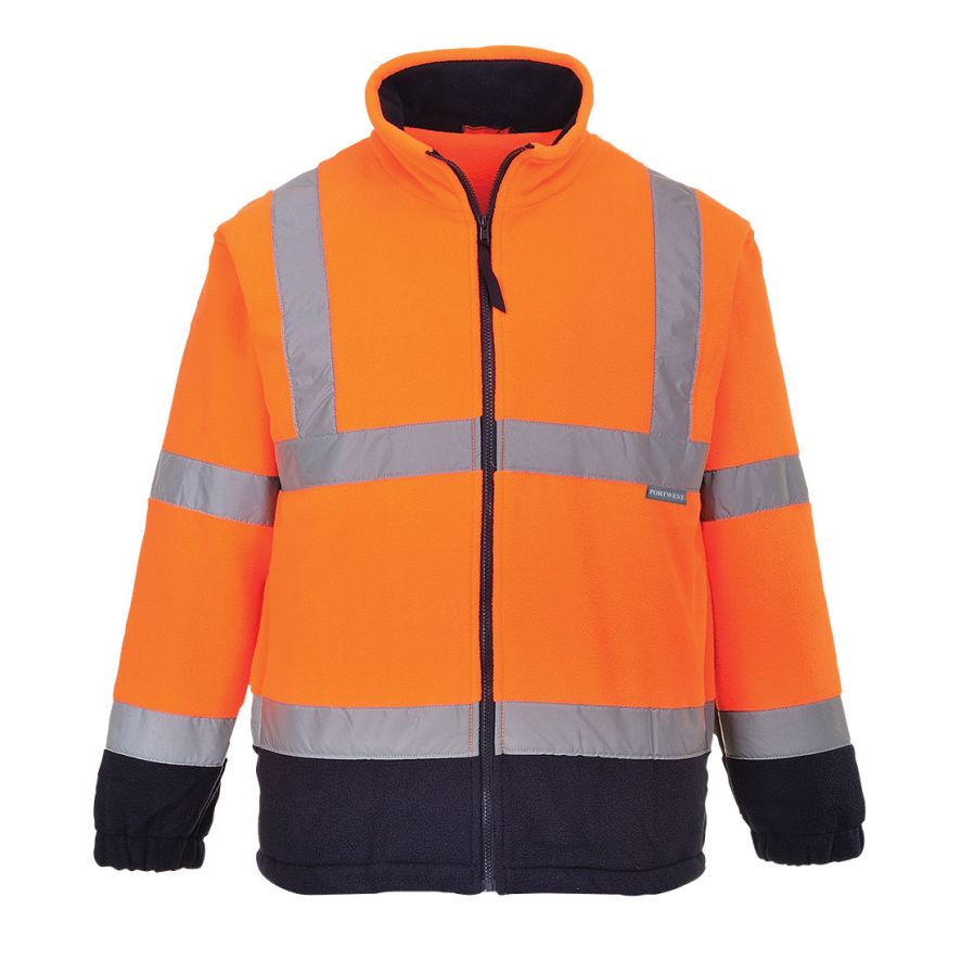 Hi-Vis Contrast Fleece, 4XL, R, Orange/Navy