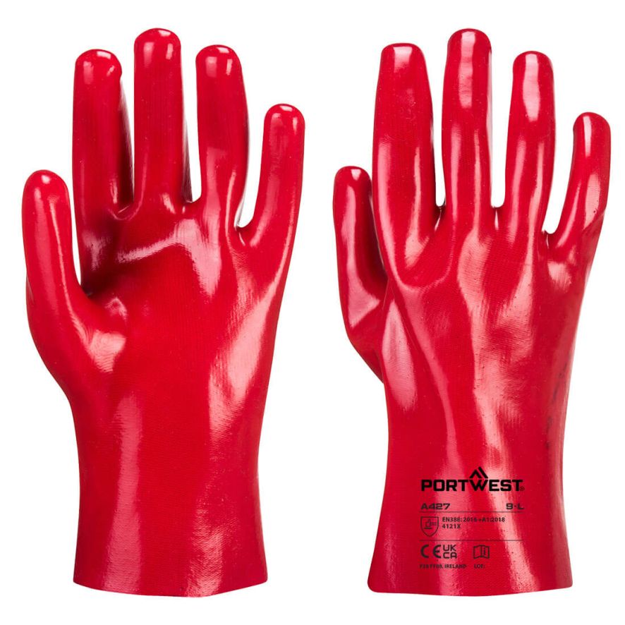 Grip 12 PVC Gauntlet 27cm, XL, R, Red