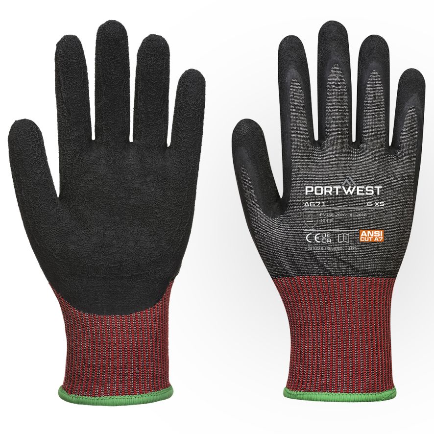 CS Cut F13 Latex Glove, L, R, Black