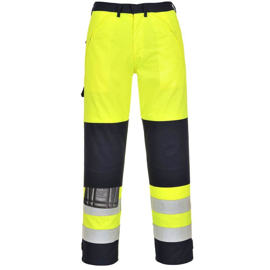 Hi-Vis Multi-Norm Trousers, L, R, Yellow/Navy