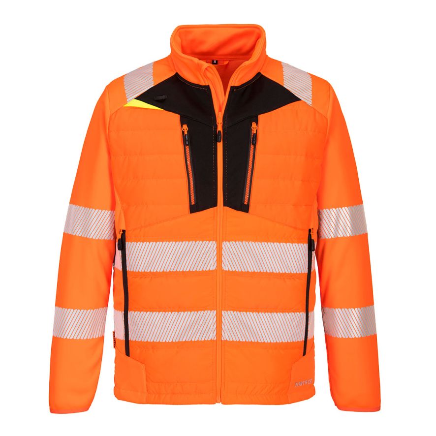 DX4 Hi-Vis Hybrid Baffle Jacket, 4XL, R, Orange/Black