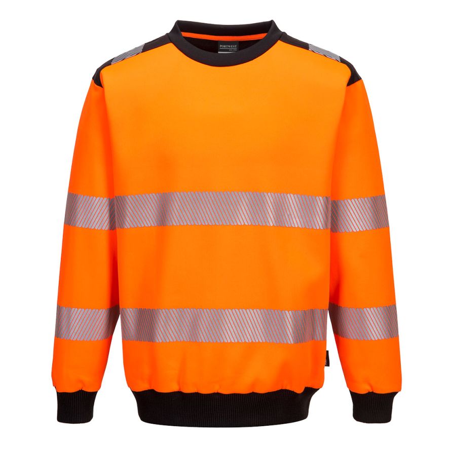 PW3 Hi-Vis Sweatshirt, 4XL, R, Orange/Black