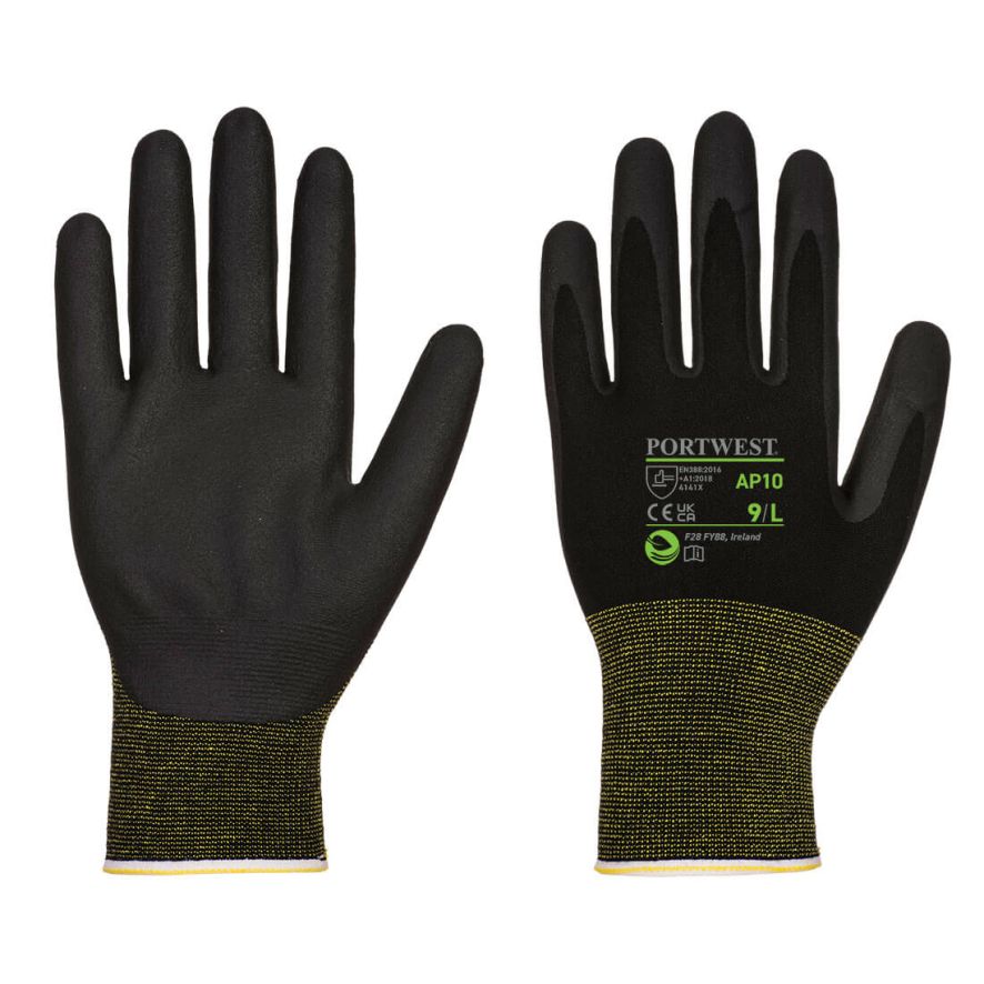NPR15 Foam Nitrile Bamboo Glove (Pk12), L, R, Black