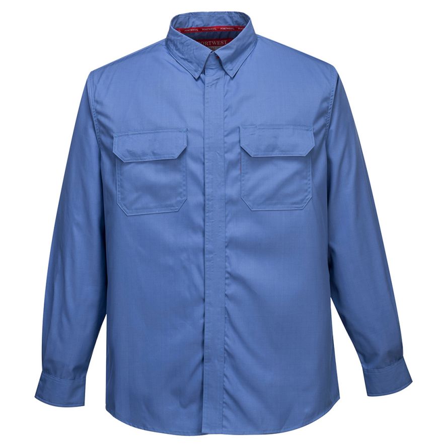 Bizflame Work Shirt, L, U, Blue