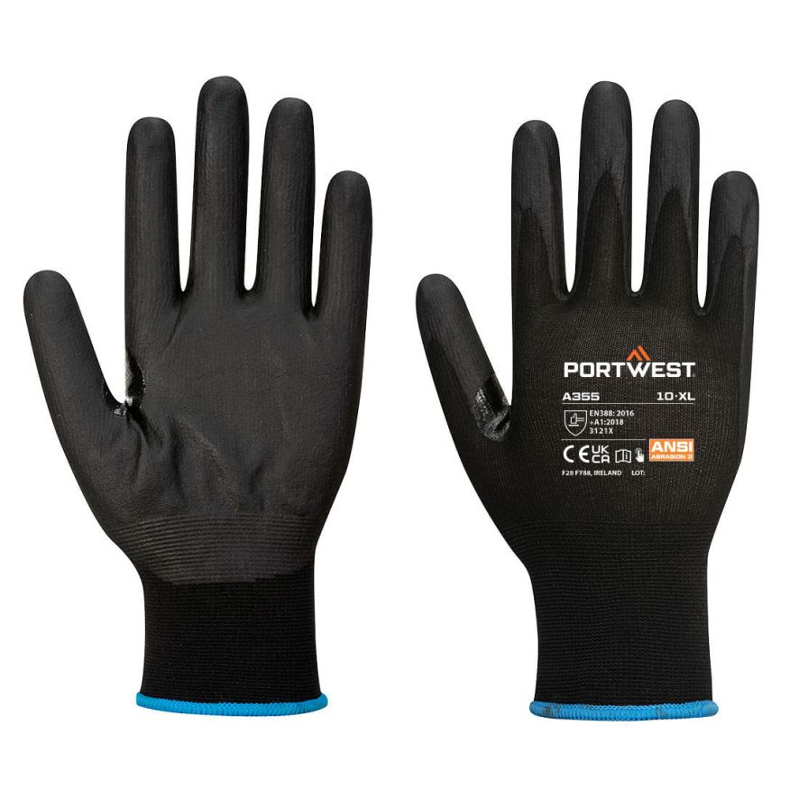 NPR15 Nitrile Foam Touchscreen Glove (Pk12), L, R, Black