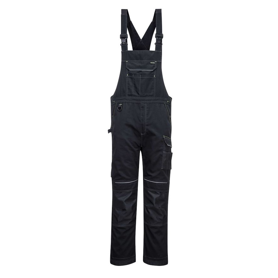 PW3 Work Bib and Brace, L, R, Black
