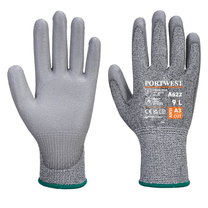 Cut C13 PU Glove, L, R, Grey