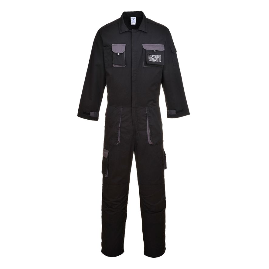 Portwest Texo Contrast Coverall, L, R, Black