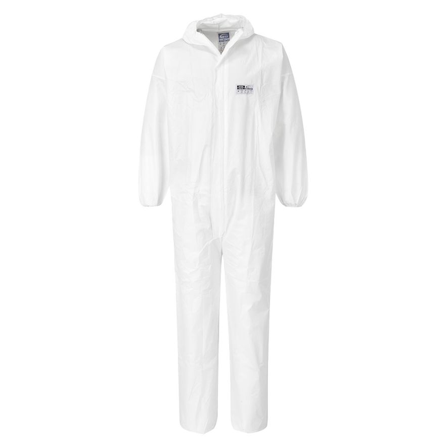 BizTex Microcool Coverall Type 5/6 (Pk50), L, R, White