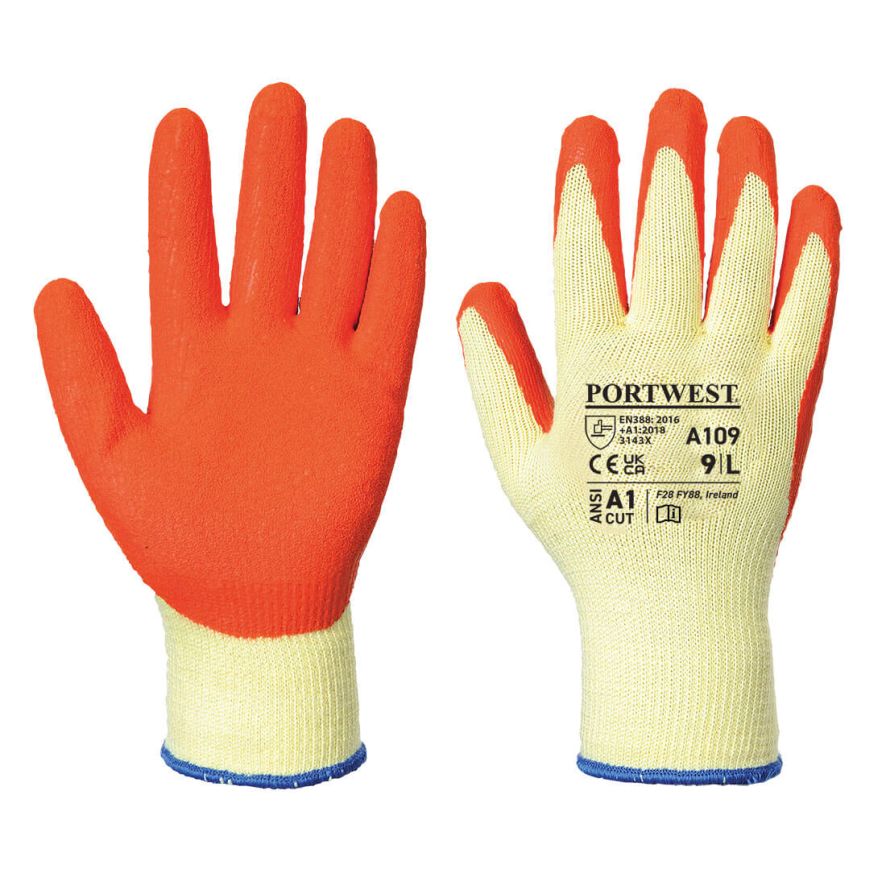 Grip Glove (Retail Pack), L, R, Orange