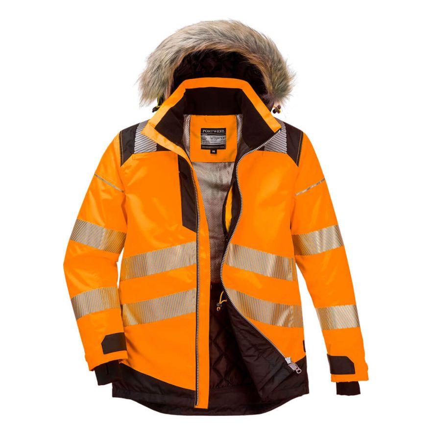 PW3 Hi-Vis Winter Parka Jacket, 4XL, R, Orange/Black