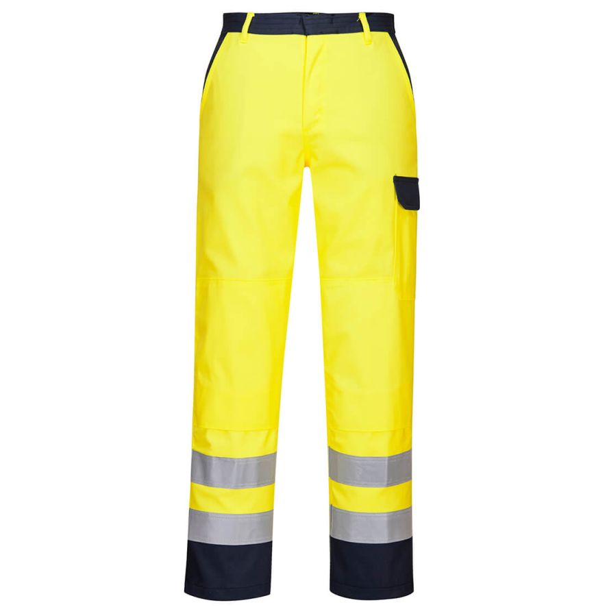 Bizflame Work Hi-Vis Trousers, L, R, Yellow
