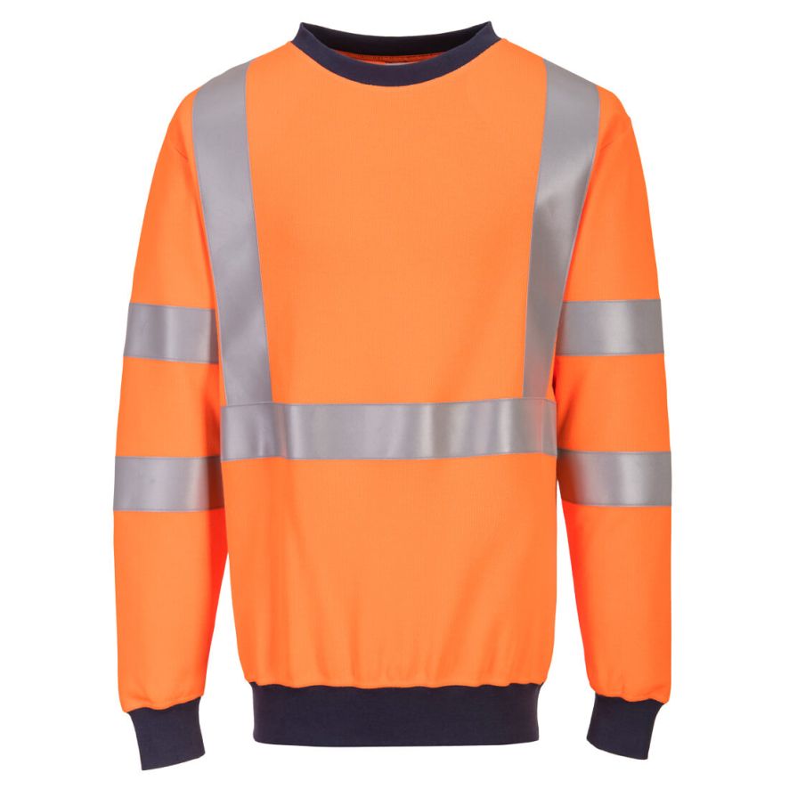 Flame Resistant RIS Sweatshirt, L, R, Orange