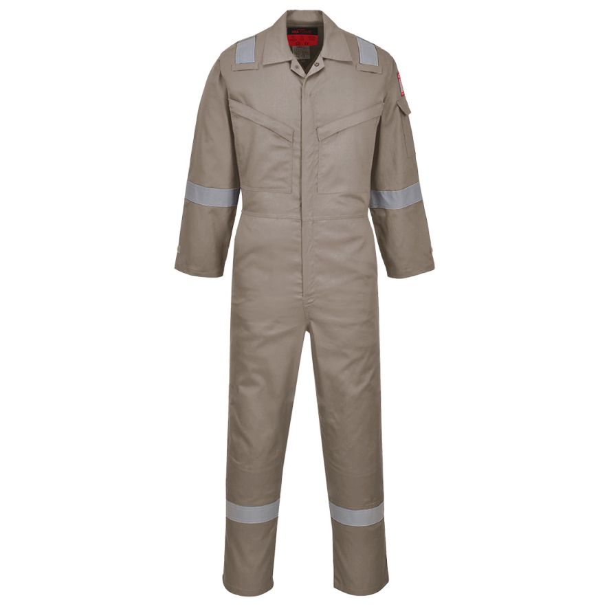 Araflame Silver Coverall, 38, R, Khaki