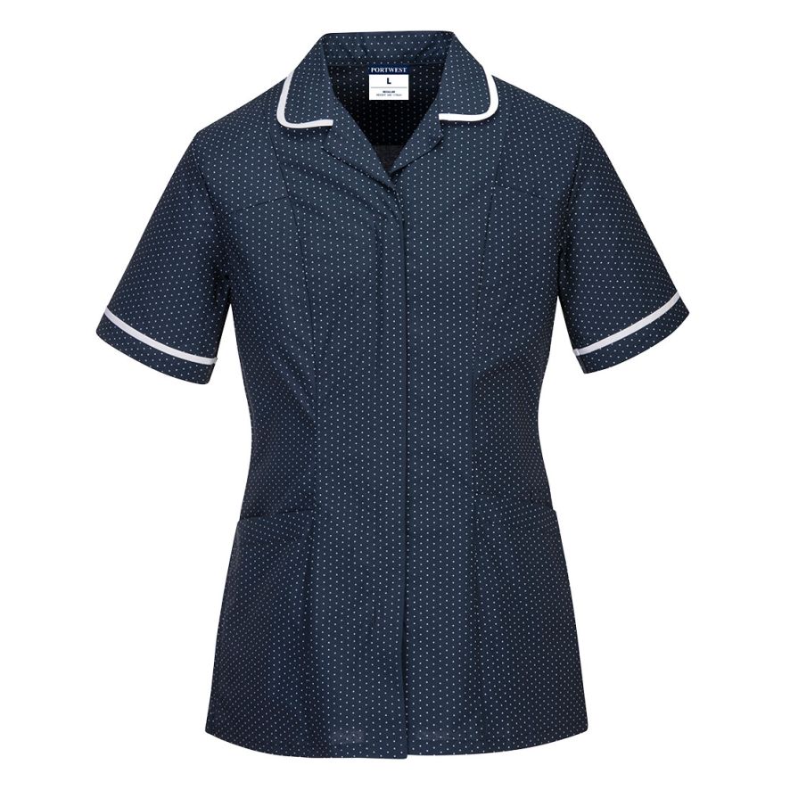 Stretch Classic Care Home Tunic, L, R, Navy