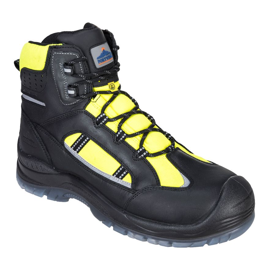 Portwest Compositelite Retroglo Hi-Vis Boot S3 WR ESD, 40, R, Yellow