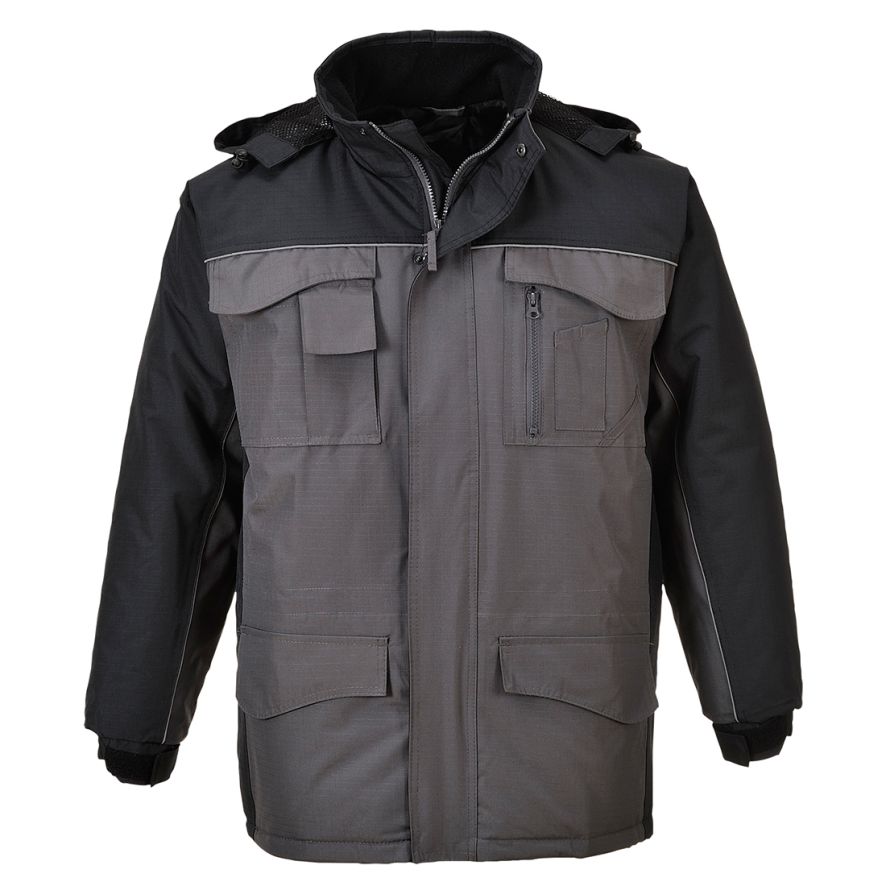 RS Parka Jacket, L, R, Black/Grey