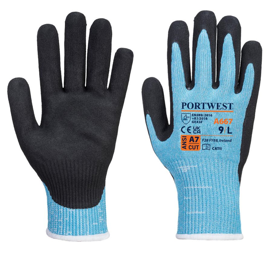Claymore AHR Cut Glove, L, R, Blue/Black