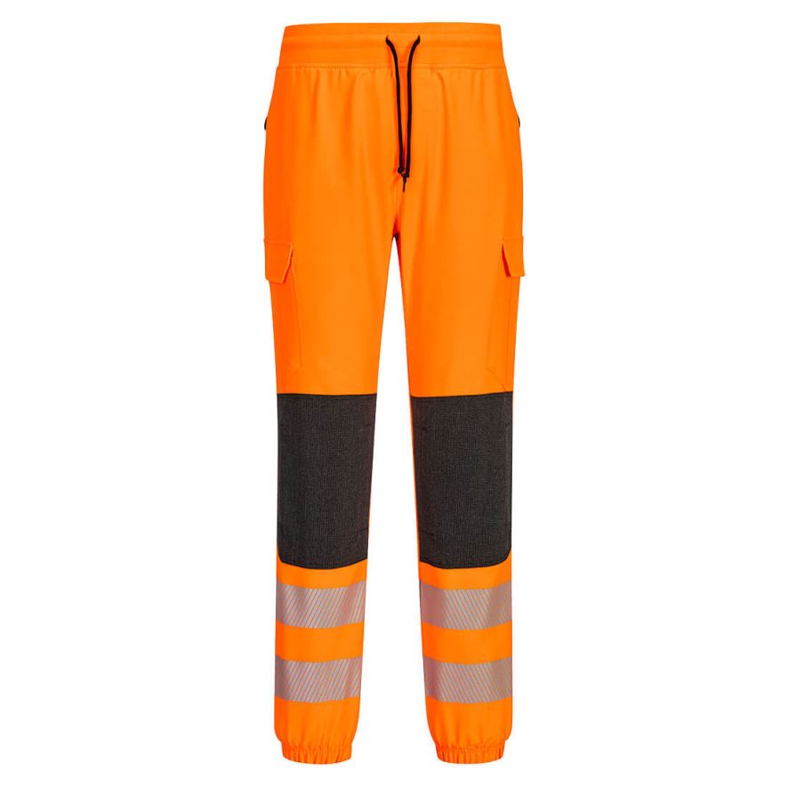 PW3 Hi-Vis Flexi Jogger, L, R, Orange/Black