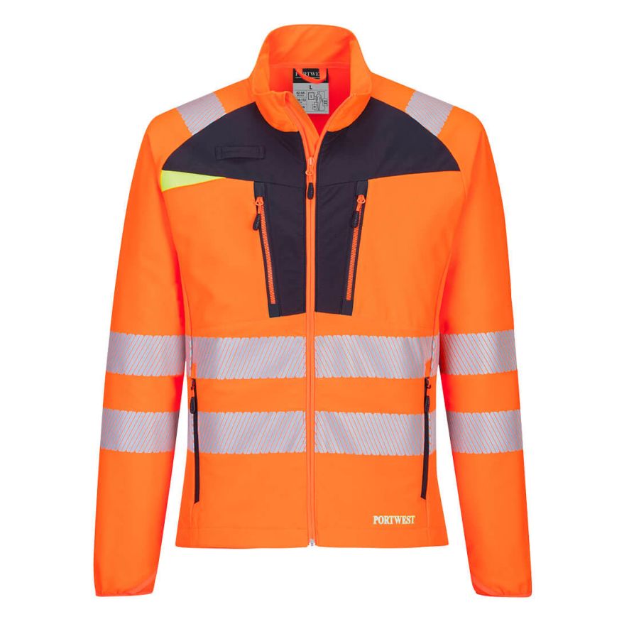 DX4 Hi-Vis Lightweight Mid Layer, 4XL, R, Orange/Black